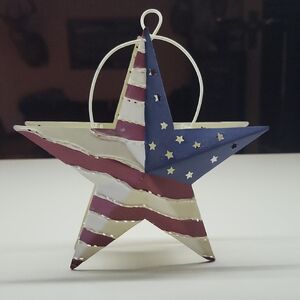 Patriotic Metal Star Candle Holder